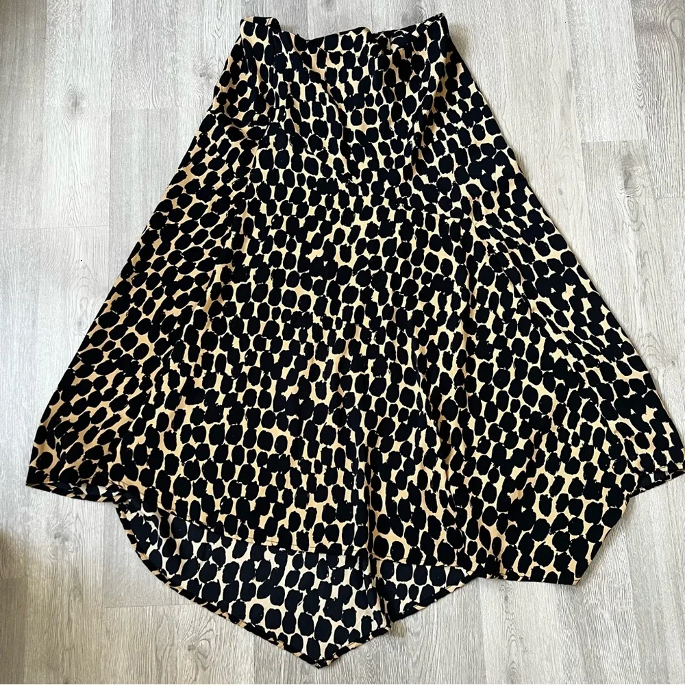 Asymmetrical Animal Print Midi Skirt